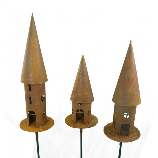 Rundes Vogelhaus in eleganter Rostoptik - verschiedene Varianten