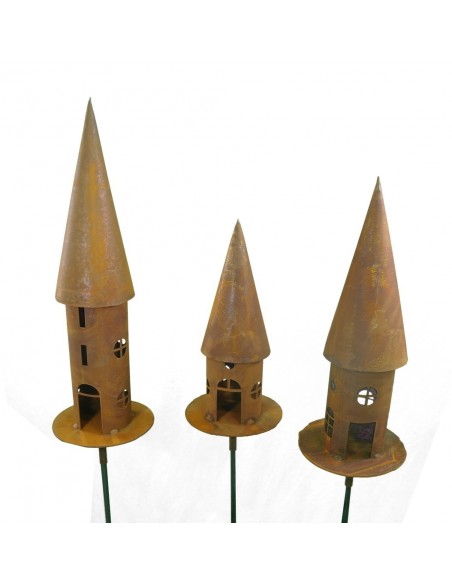 Rundes Vogelhaus in eleganter Rostoptik - verschiedene Varianten