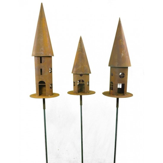 Rundes Vogelhaus in eleganter Rostoptik - verschiedene Varianten