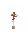 Engelskulptur Edelrost mit Triangel mittel Höhe 21cm