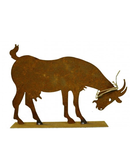 Ziege Grasend aus Edelrost - Gartendeko