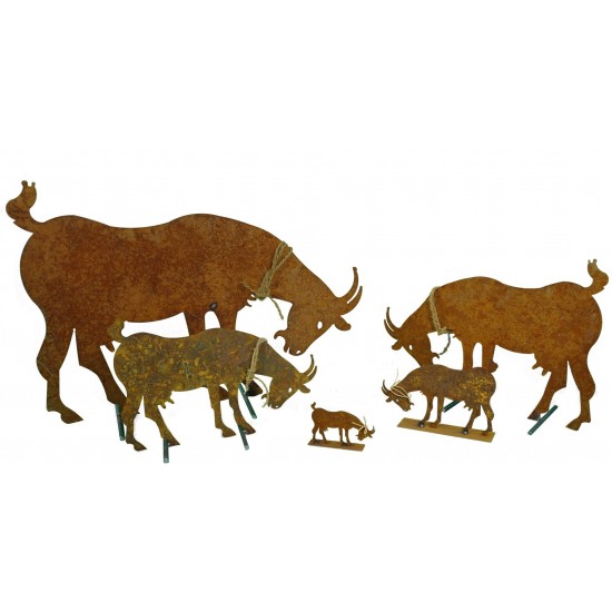 Ziege Grasend aus Edelrost - Gartendeko