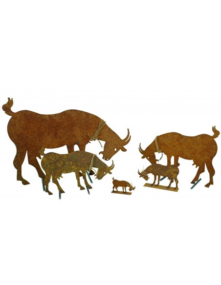 Ziege Grasend aus Edelrost - Gartendeko