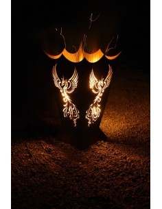 Hexen, Elfen, Drachen und Mystisches Feuerkorb Phönix 71 cm hoch 40 x  40 cm Phoenix Feuerstelle Ein Feuerkorb, der seinesgleich 2