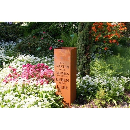 Säule Gedicht Rost Säule Ein Garten ohne Blumen Edelrost Stele