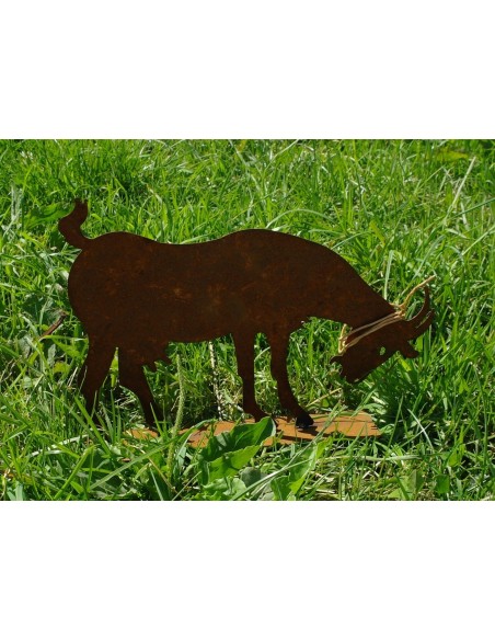 Ziege Grasend aus Edelrost - Gartendeko