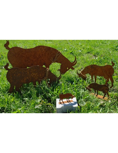 Ziege Grasend aus Edelrost - Gartendeko