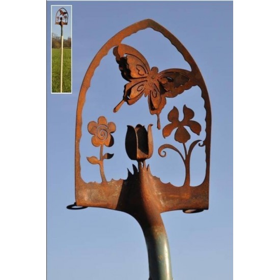 Deko Schaufel Motiv Schmetterling . Gartenstecker Schaufel