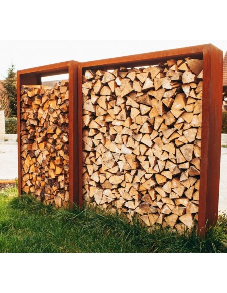 Kaminholzregal Außen Metall Edelrost kein Cortenstahl