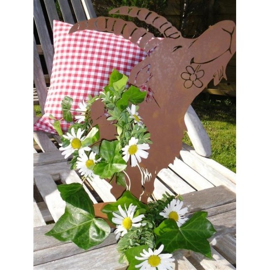 Steinbock + Murmeltier Deko  Lustiger Deko Steinbock Ferdinand, Höhe 38 cm Diese lustige Gartenfigur hat seinen Namen zurecht: F