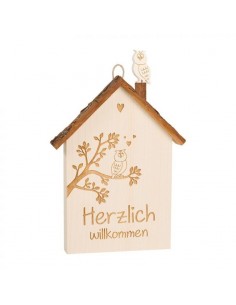 Herzlich Willkommen auf Holzbrett in Hausform