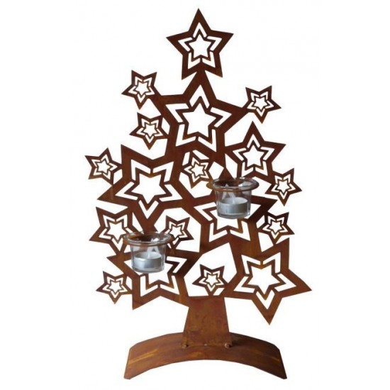 Edelrost Sternenbaum 75 cm hoher Dekobaum aus Metall
