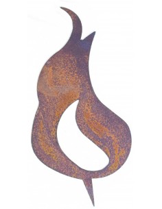 Edlrost Flamme Mohamed mittel 17,5cm Metallflamme zu stecken lodernd geschwungen modern zeitlos Dekokerze  2