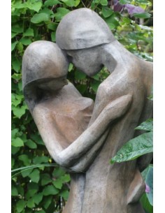 Steinguss- Figur "Tristan und Isolde" Rosteffekt 123 cm