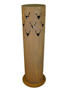 Runde Säule mit Hirschen, 120cm