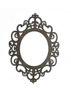 Rahmen flach "Ravenna" zum Hängen , oval mit Löchern ,30cm hoch