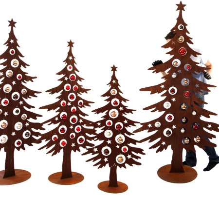 mit Metallschnur zum Aufhänge 8 Zacken Tannenbaum Weihnachtsbaum aus Edelrost 
