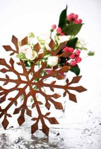 Schneekristall-Metallflocke-Weihnachtliche-Deko