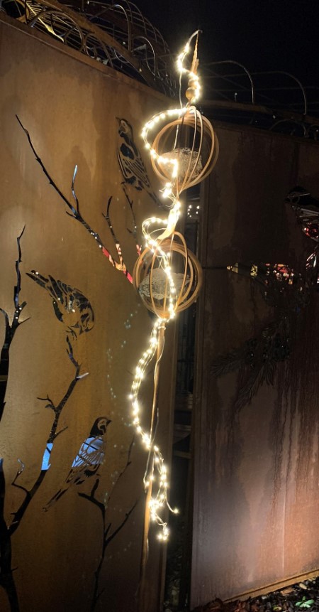 Gartenstecker mit LED Lichterkette warmweiß Outdoor