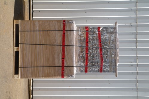 Sichtschutzwand auf Palette gepackt